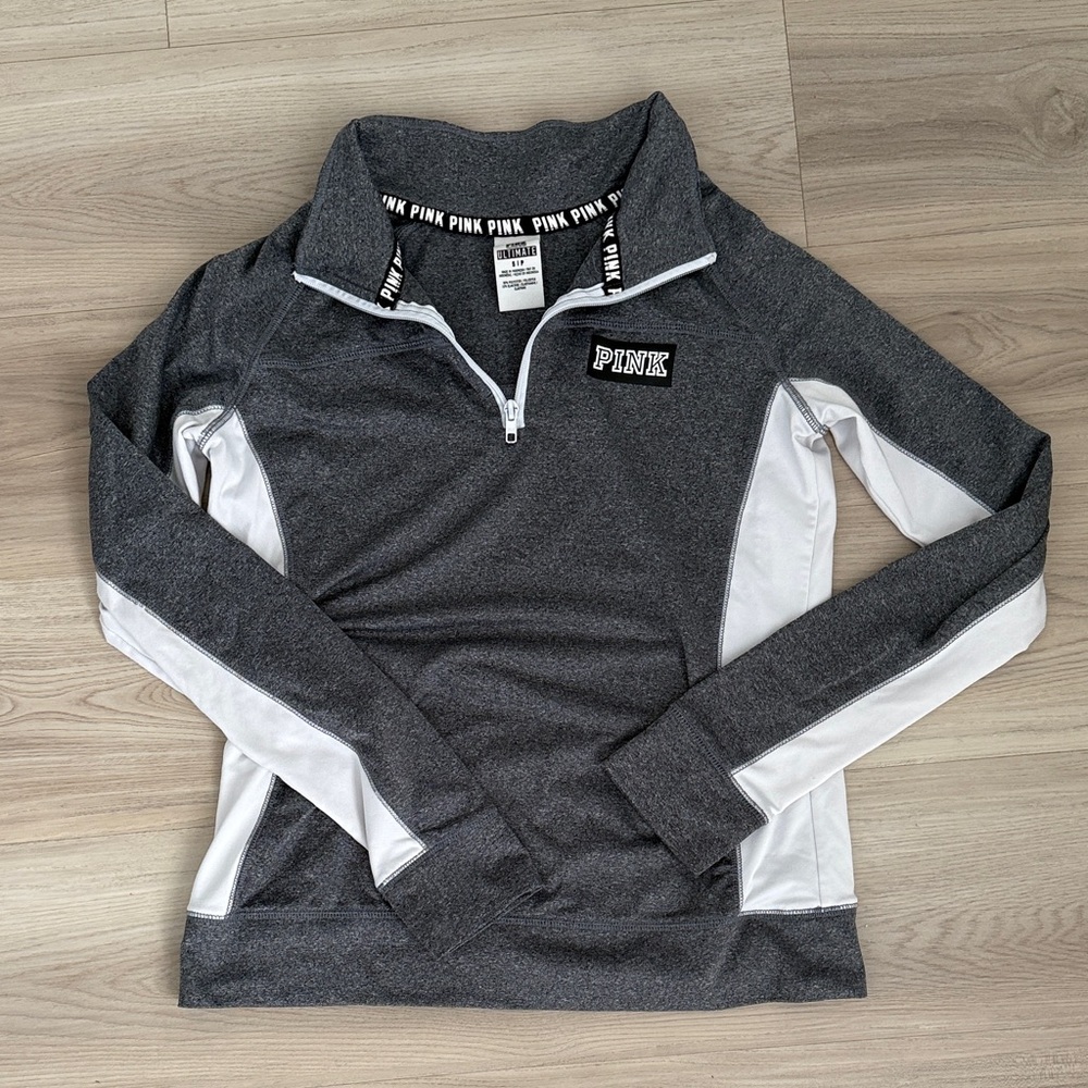 PINK Victoria's Secret Charcoal and White Pullover